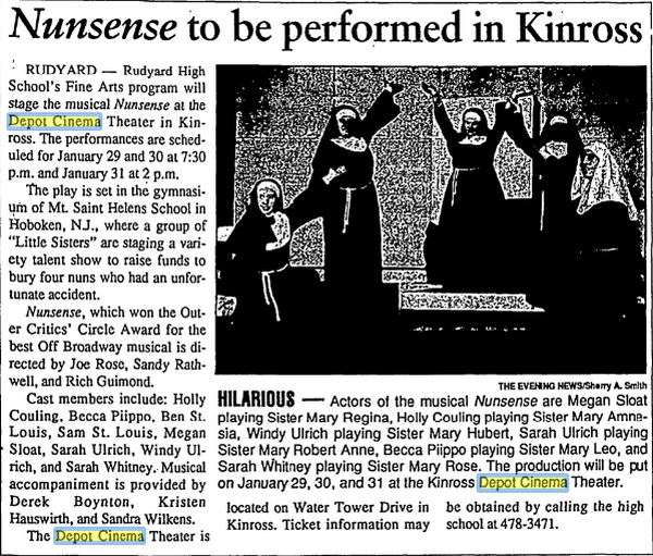 Depot Cinema (Woodside Depot Cinema, Kinross Depot Cinema) - Jan 1999 Play (newer photo)